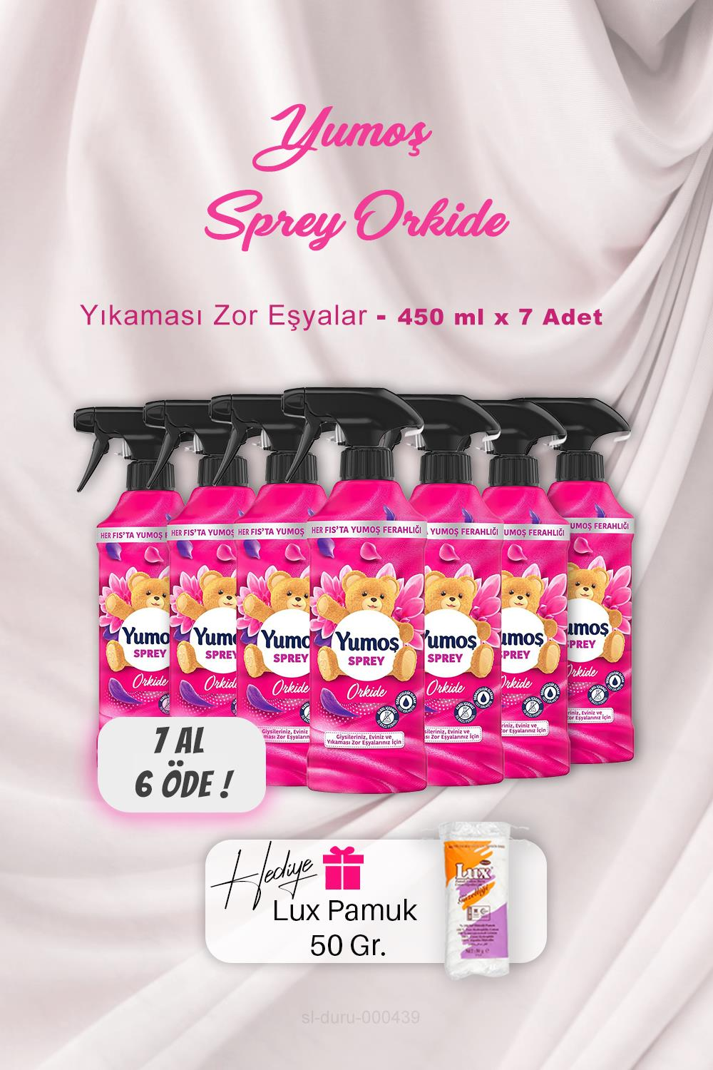 7 AL 6 ÖDE Yumoş Sprey Orkide 450 ml, Pamuk Hediyeli