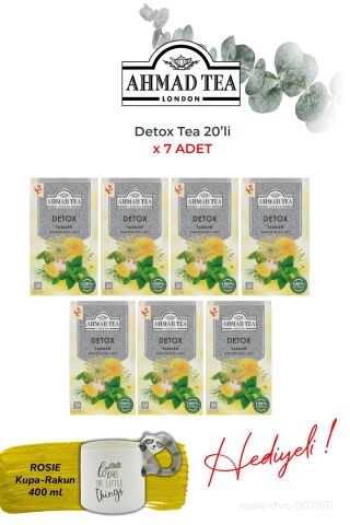 Detox Tea 20’li Poşet Çay 7 paket ve Rakun Kupa