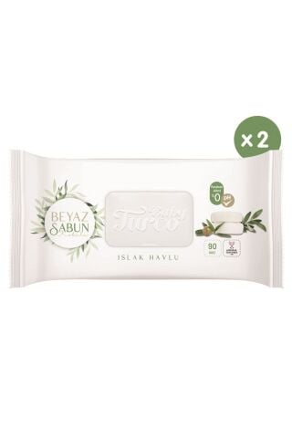 Baby Turco Beyaz Sabun Kokulu Islak Havlu 90'lı X2