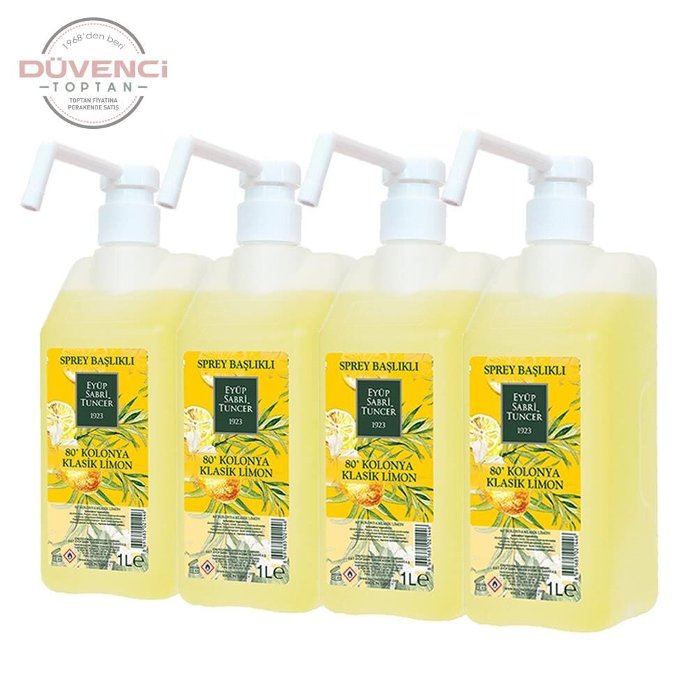 Eyüp Sabri Tuncer Klasik Limon Kolonyası Sprey Başlıklı 1 lt x 4 Adet