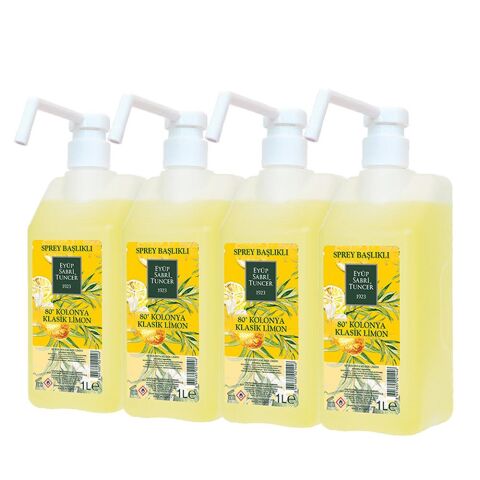 Eyüp Sabri Tuncer Klasik Limon Kolonyası Sprey Başlıklı 1 lt x 4 Adet