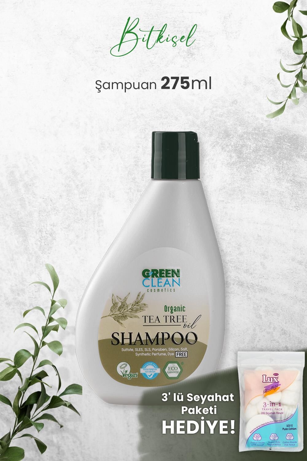 Green Clean Şampuan Tea Tree 275 ml  ve Hediyeli