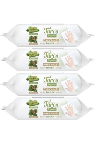 Baby Turco Pratik Yüzey Temizlik Havlusu Yeşil Sabun/Yeşil Çam 100x(4 Lü Set) 400 Yaprak