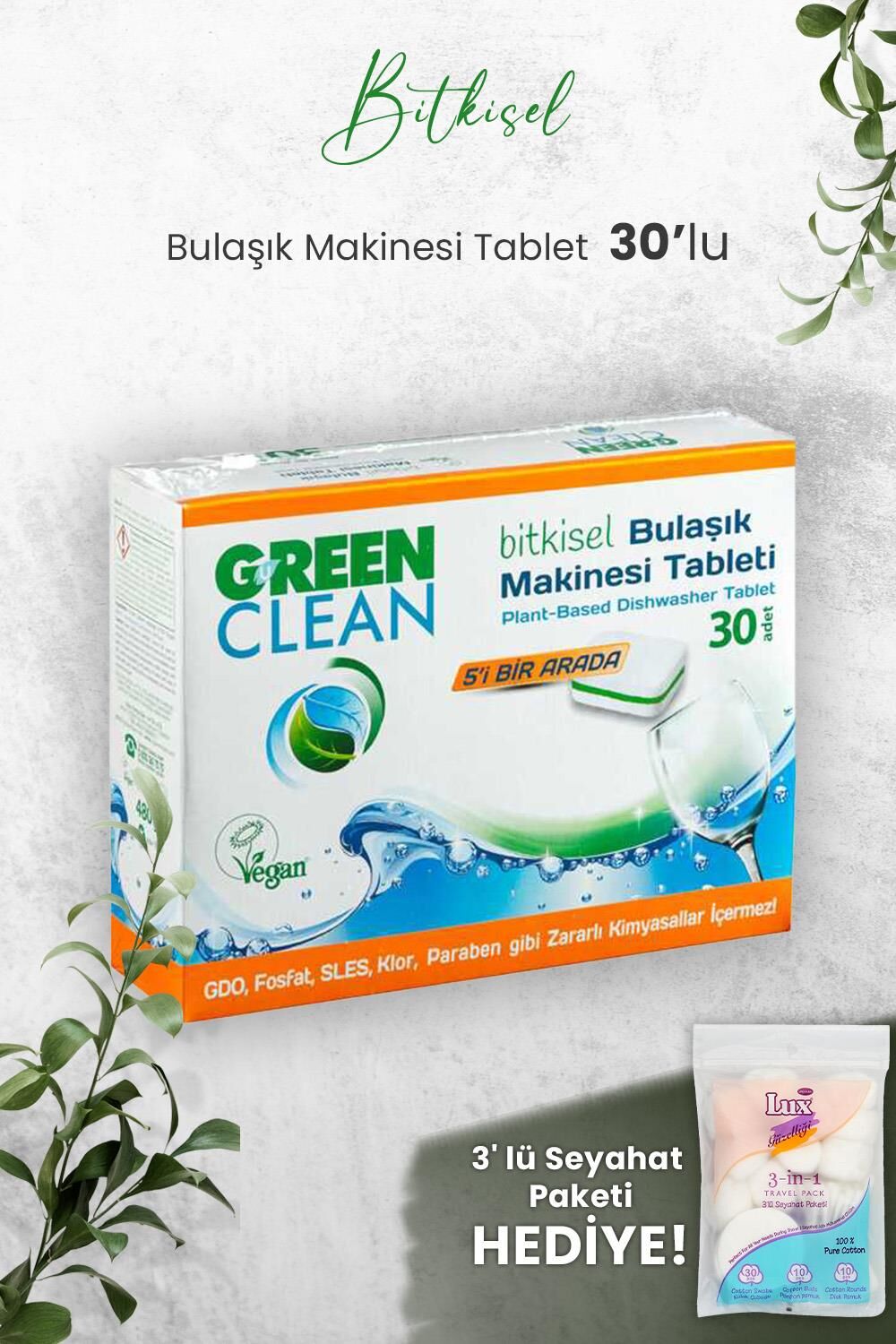 U Green Clean Bulaşık Makinesi Tablet 30'lu ve Hediyeli