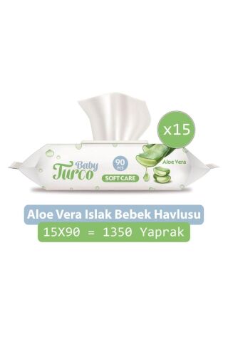 Baby Turco Softcare Aloe Vera Islak Bebek Havlusu 15'li Paket