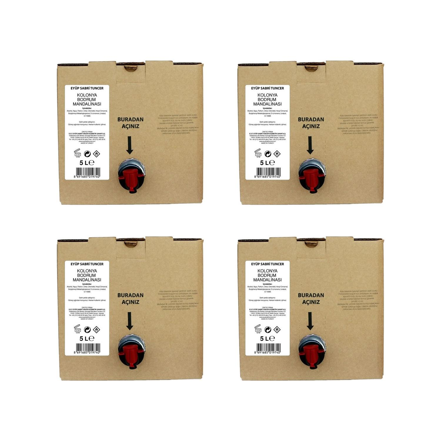 Eyüp Sabri Tuncer Bodrum Mandalinası Kolonyası 5 lt x 4