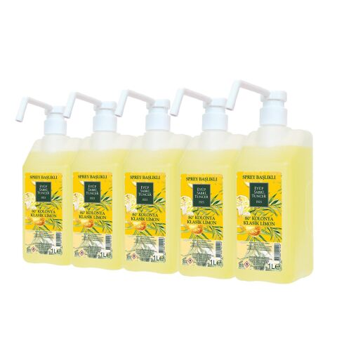 Eyüp Sabri Tuncer Klasik Limon Kolonyası Sprey Başlıklı 1 lt x 5 Adet