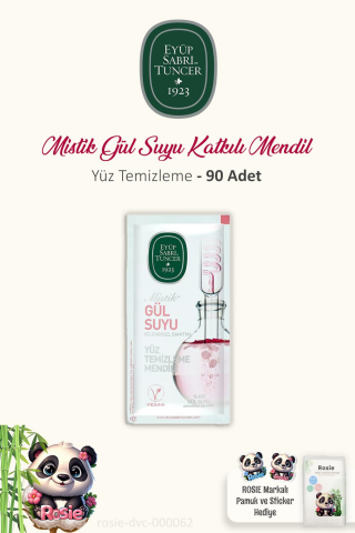 Eyüp Sabri Tuncer 3 Paket 30'lu Gül Suyu Yüz Mendili ve %100 Pamuk ROSIE