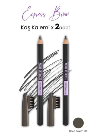 Maybelline Express Brow Kaş Kalemi - 05 Deep Brown  x 2 Adet