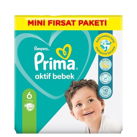 Prima Bebek Bezi Aktif Bebek 6 Beden 22 Adet
