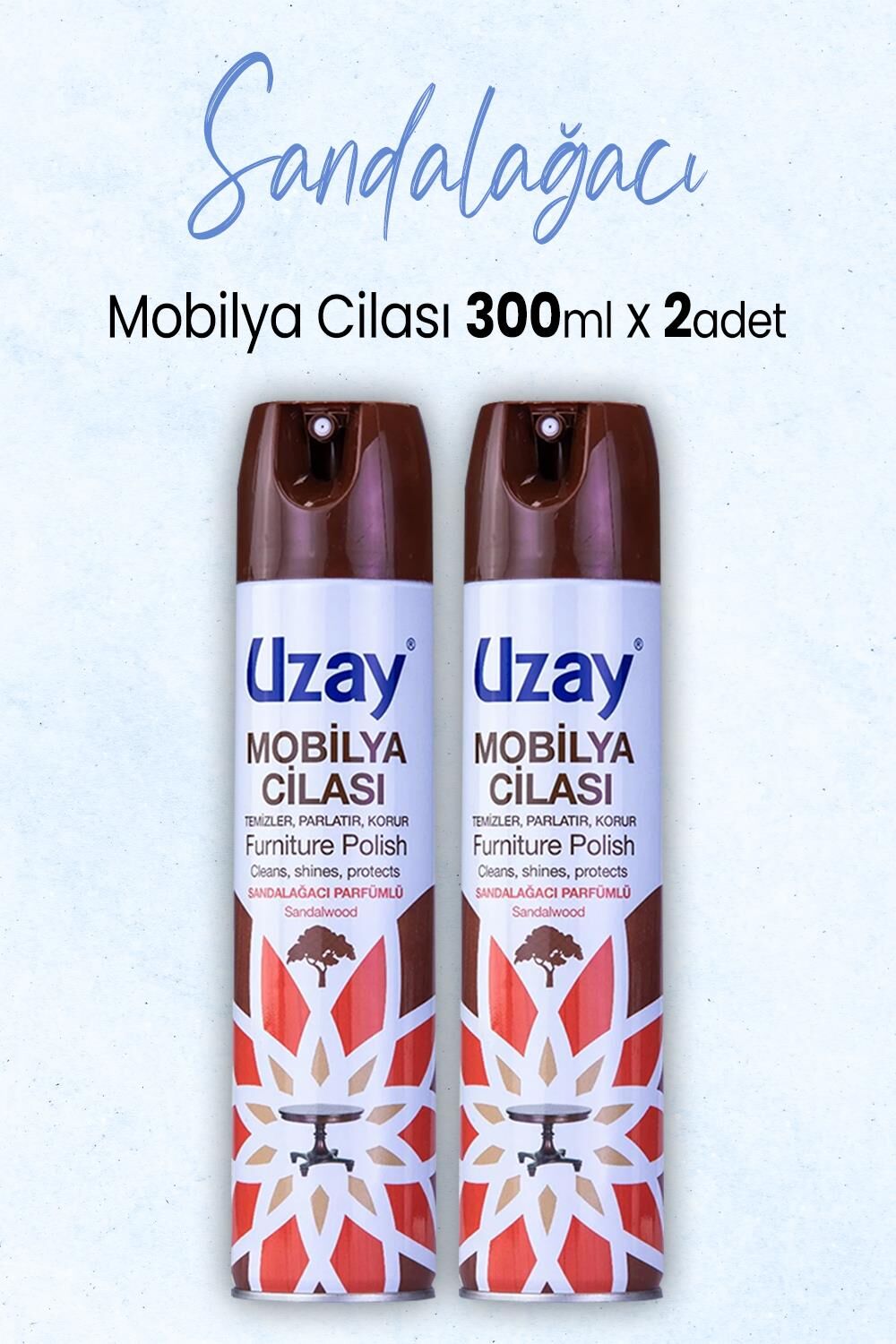 Uzay Mobilya Cilası Sandalağacı 300 ml x 2 Adet