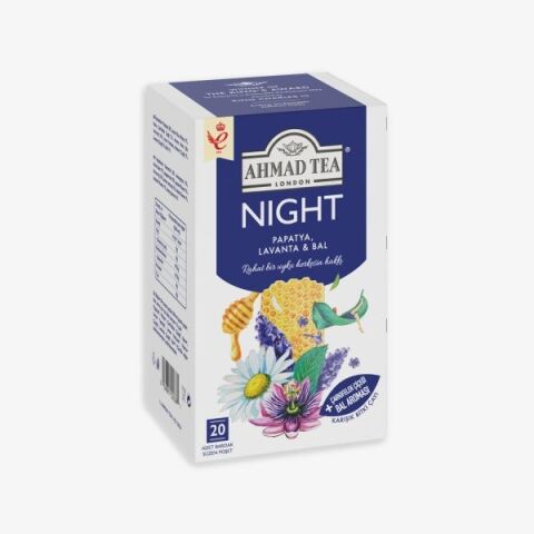 Night Karışık Bitki Çayı 20'li Poşet Çay 7 paket ve Rakun Kupa