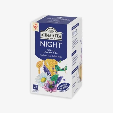 Night Karışık Bitki Çayı 20'li Poşet Çay 7 paket ve Rakun Kupa