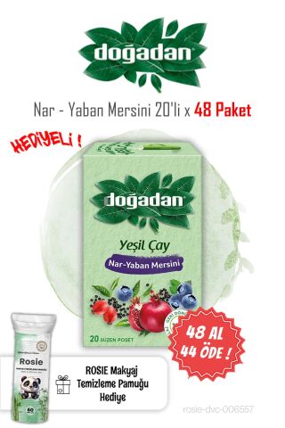 48 AL 44 ÖDE Doğadan Nar Yaban Mersini Yeşil Çay 20'li ve ROSIE