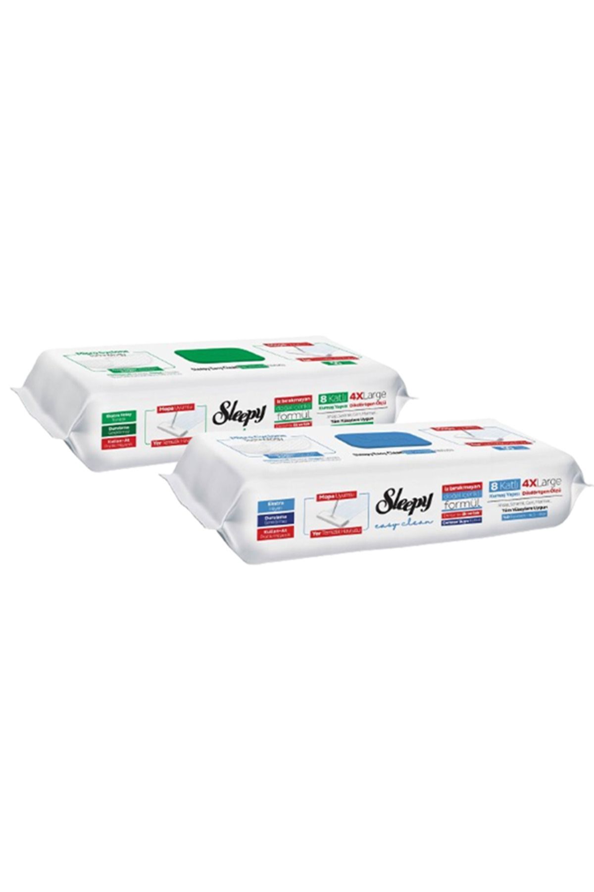 Sleepy Easy Clean Beyaz Sabun + Çamaşır Suyu Katkılı Mopa Uyumlu Yer Temizlik Havlusu 2x50 100 Yaprak