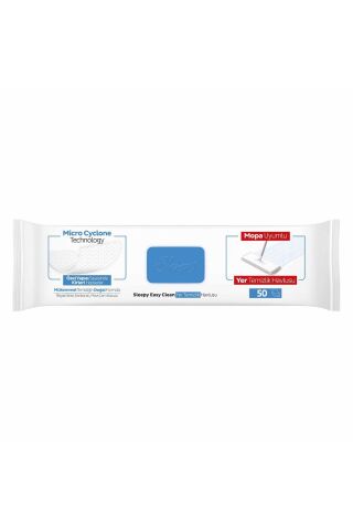Sleepy Easy Clean Beyaz Sabun + Çamaşır Suyu Katkılı Mopa Uyumlu Yer Temizlik Havlusu 2x50 100 Yaprak