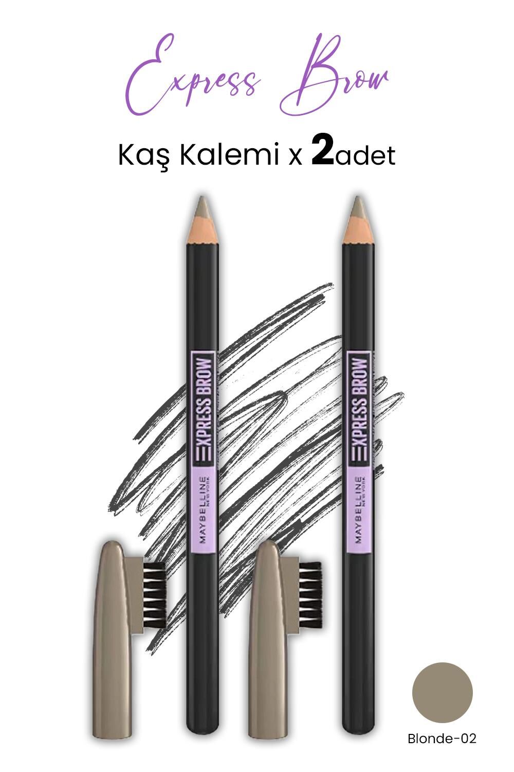Maybelline Express Brow Kaş Kalemi - 02 Blonde  x 2 Adet