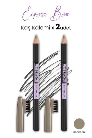Maybelline Express Brow Kaş Kalemi - 02 Blonde  x 2 Adet
