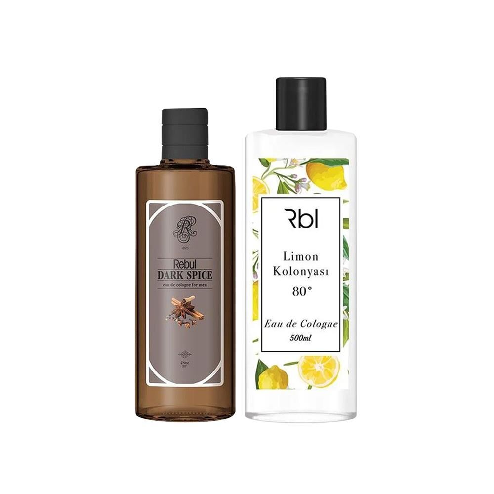 Rebul Dark Spice Kolonya 270 ml ve Limon Kolonyası 500 ml