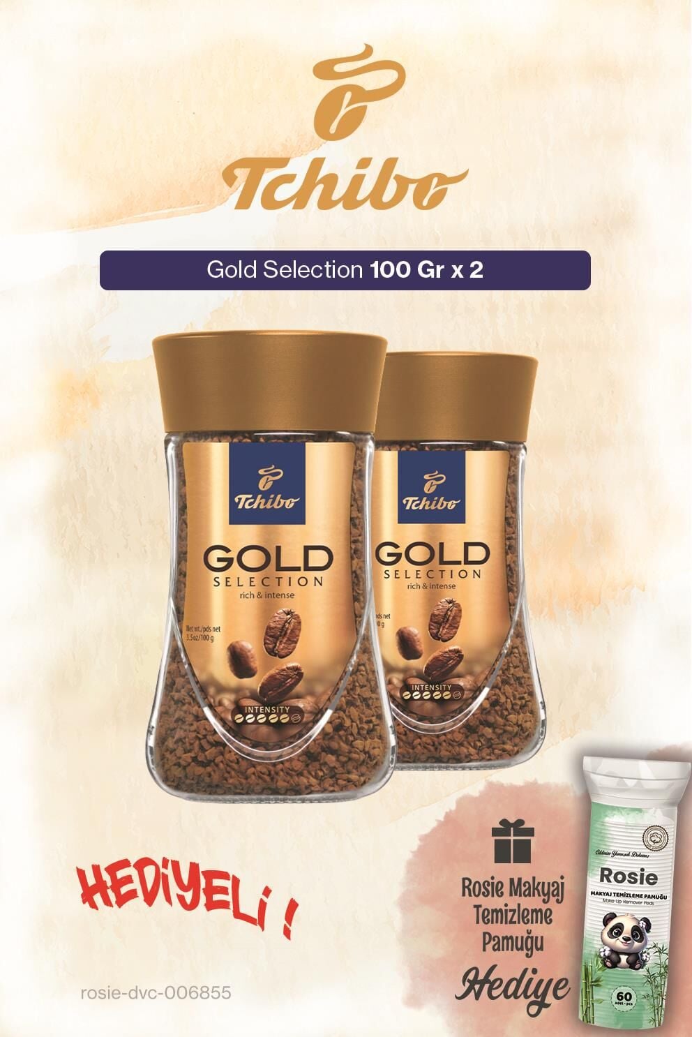 Tchibo 2x100 Gr Cam Gold Selection Çözünebilir Kahve ve Pamuk