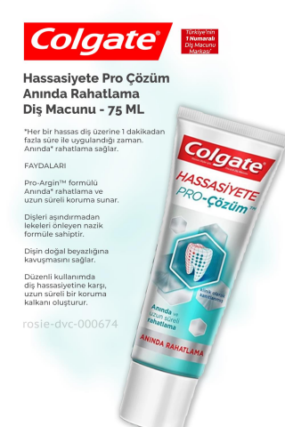 Colgate Hassasiyete Çözüm 75 ml Diş Macunu ,  360 Charcoal Gold Diş Fırçası ve ROSIE