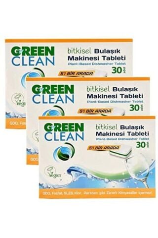 Green Clean Organik Bitkisel Bulaşık Makinesi Tablet 30 Adet x 3 Adet