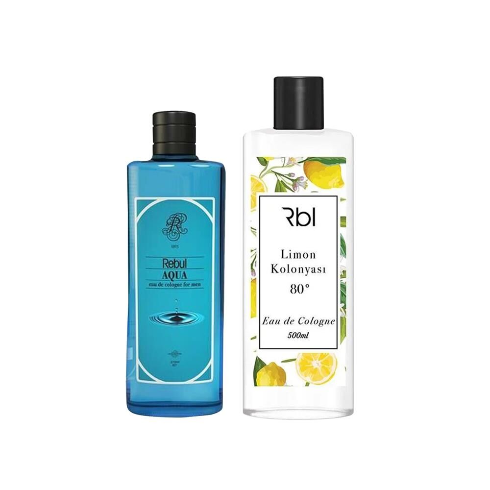 Rebul Aqua Kolonya 270 ml ve Limon Kolonyasu 500 ml