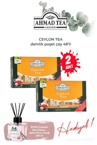 2 Adet Ceylon Tea Demlik Poşet Çay 48'li ve Oda Kokusu