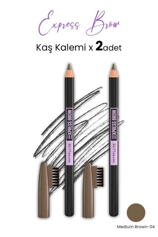 Maybelline Express Brow Kaş Kalemi - 04 Medium Brown x 2 Adet