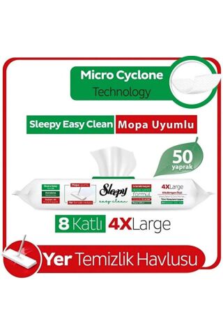 Sleepy - Yer Temizlik Havlusu Mop Uyumlu - - 50'li