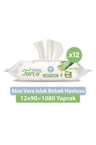 Baby Turco ıslak mendil 90x12 adet aloe vera