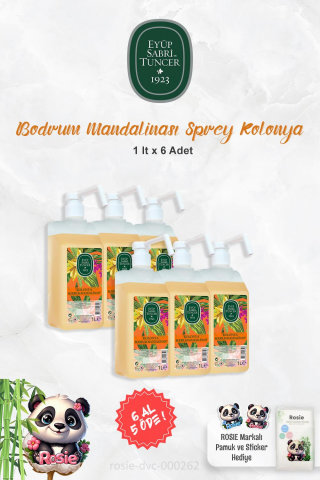 6 AL 5 ÖDE Eyüp Sabri Tuncer 1 lt Sprey Başlıklı Kolonya Bodrum Mandalinası ve ROSIE