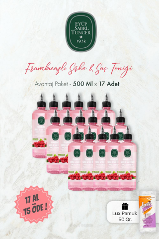 Eyüp Sabri Tuncer Frambuazlı Sirke & Saç Toniği 500 ml 17 AL 15 ÖDE ve Pamuk