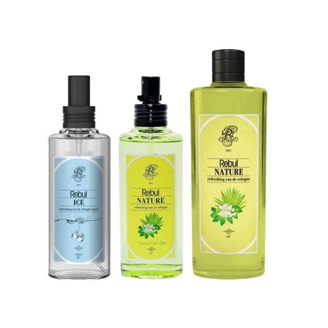 Rebul Ice Kolonya 100 ml, Nature Kolonya 100 ml ve 270 ml