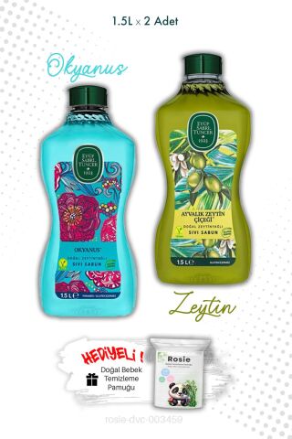 Ayvalık Zeytin Çiçeği ve Okyanus Sıvı Sabun 1.5L ve ROSIE
