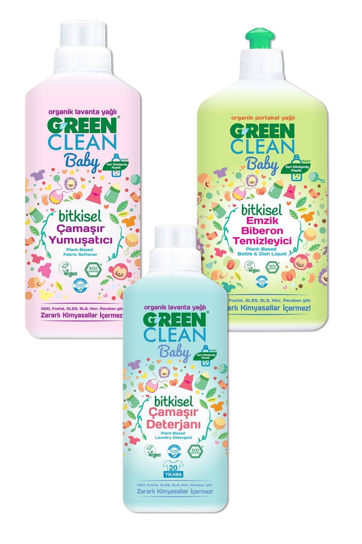 Green Clean Baby Bebek Temizlik Seti / 3 'lü Paket