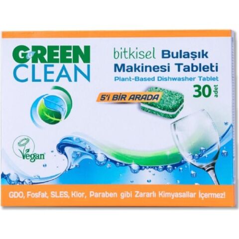 Green Clean 30'lu Bitkisel Bulaşık Makinesi Tableti