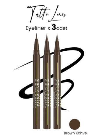 Maybelline Tattoo Liner Ink Pen Eyeliner - Brown Kahve  x 3 Adet