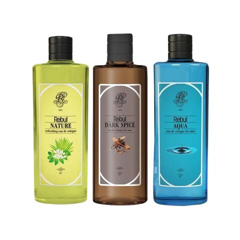 Rebul Nature, Dark Spice ve Aqua Cam Şişe Kolonya 270 ml