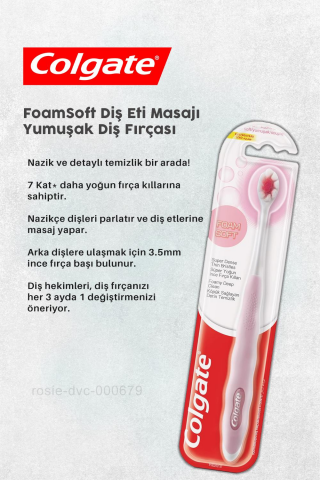 Colgate Action Extra White 2 x 75 ml Diş Macunu,  FoamSoft Diş Eti Masajı Diş Fırçası ve ROSIE