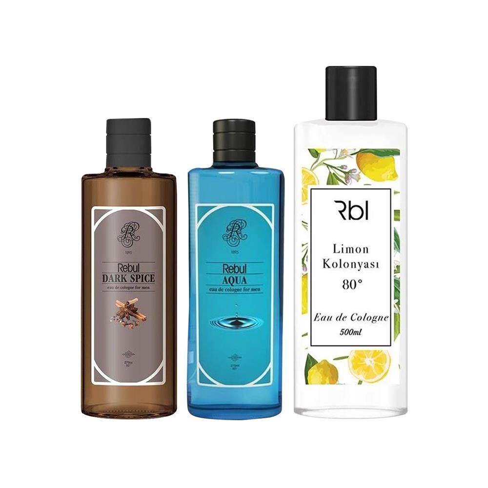 Rebul Dark Spice, Aqua 270 ml ve Limon Kolonyası 500 ml