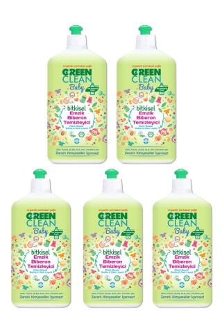 Green Clean Baby Organik Portakal Yağlı Bitkisel Emzik Biberon Temizleyici 500 Ml 5'li