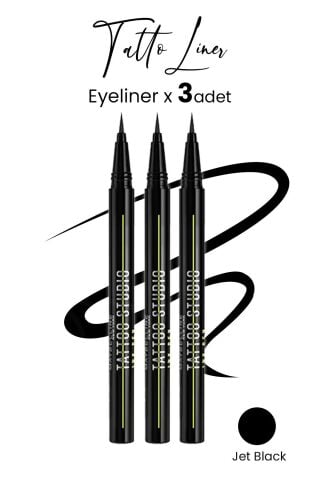 Maybelline Tattoo Liner Ink Pen Eyeliner - Jet Black  x 3 Adet