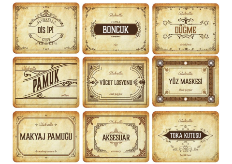 Kozmetik Temalı Kavanoz Etiketleri