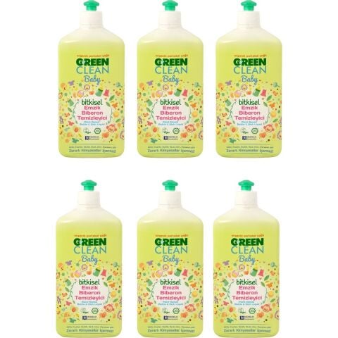 Green Clean Organik Portakal Yağlı Baby Biberon Emzik Temizleyici 500 ml 6'lı Set