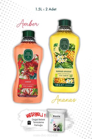 Eyüp Sabri Tuncer Amber ve Hawaii Ananas 1.5L Sıvı Sabun ve ROSIE