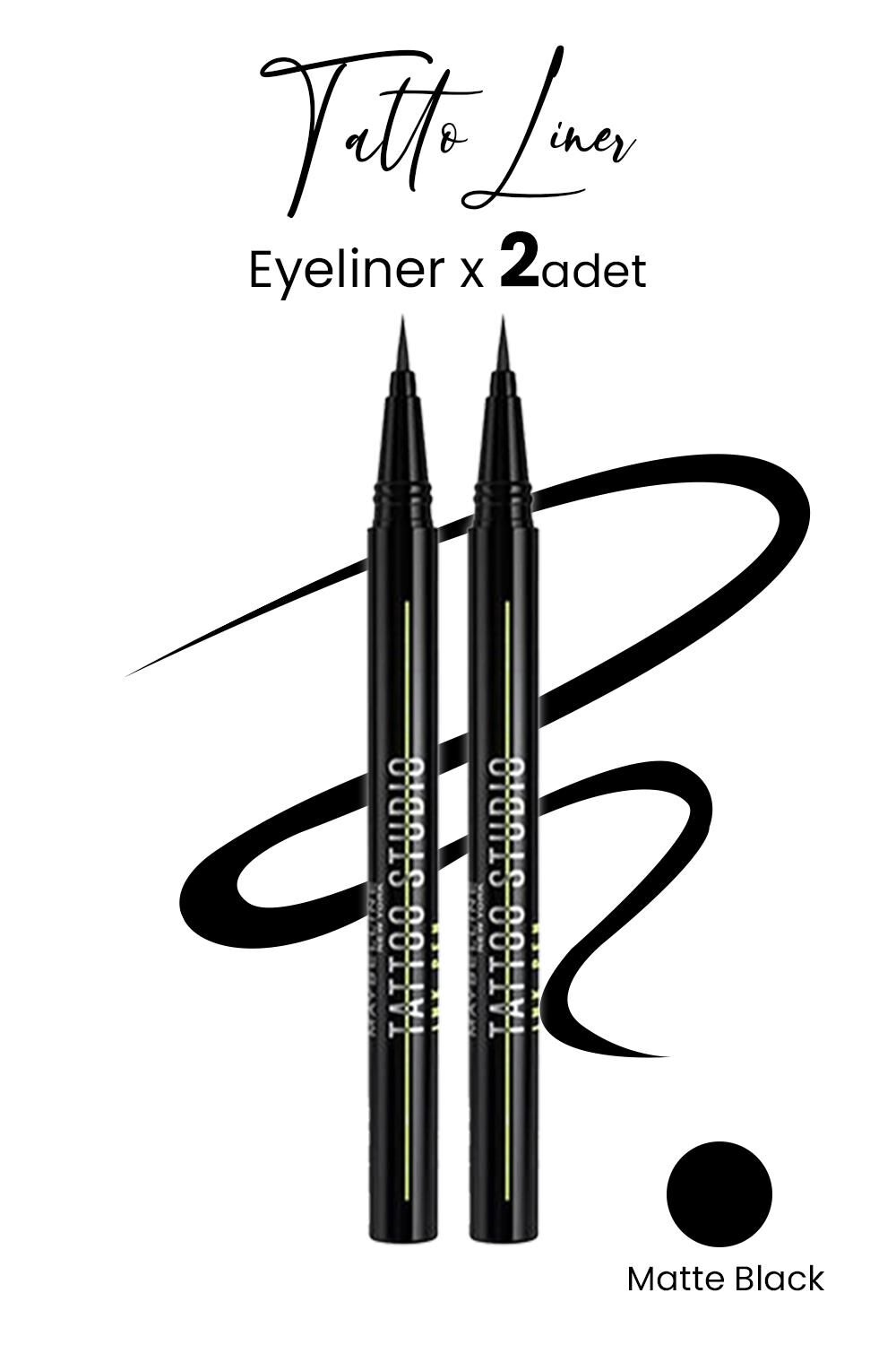 Maybelline Tattoo Liner Ink Pen Eyeliner - Matte Black  x 2 Adet