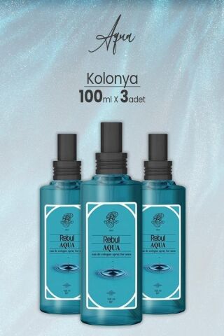 Rebul Aqua Spreyli Cam Şişe Kolonya 100 ml x 3 Adet