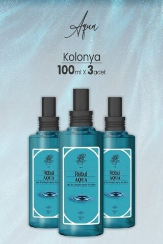Rebul Aqua Spreyli Cam Şişe Kolonya 100 ml x 3 Adet