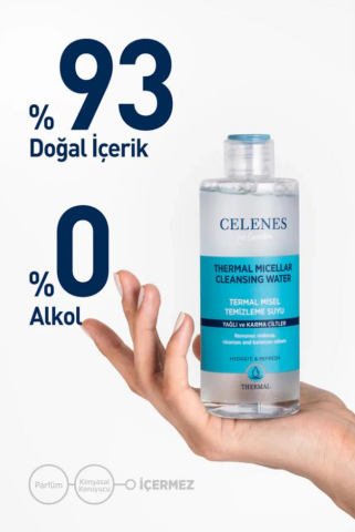Celenes Thermal Misel Kuru ve Hassas Ciltler için Yüz Temizleme Suyu, 400 ml